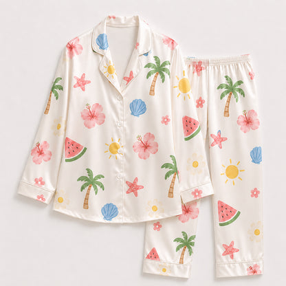 PJ-504-Tropical Pajama Apparel, Summer Pattern Loungewear Sleepwear Collection Top Bottom Clothing