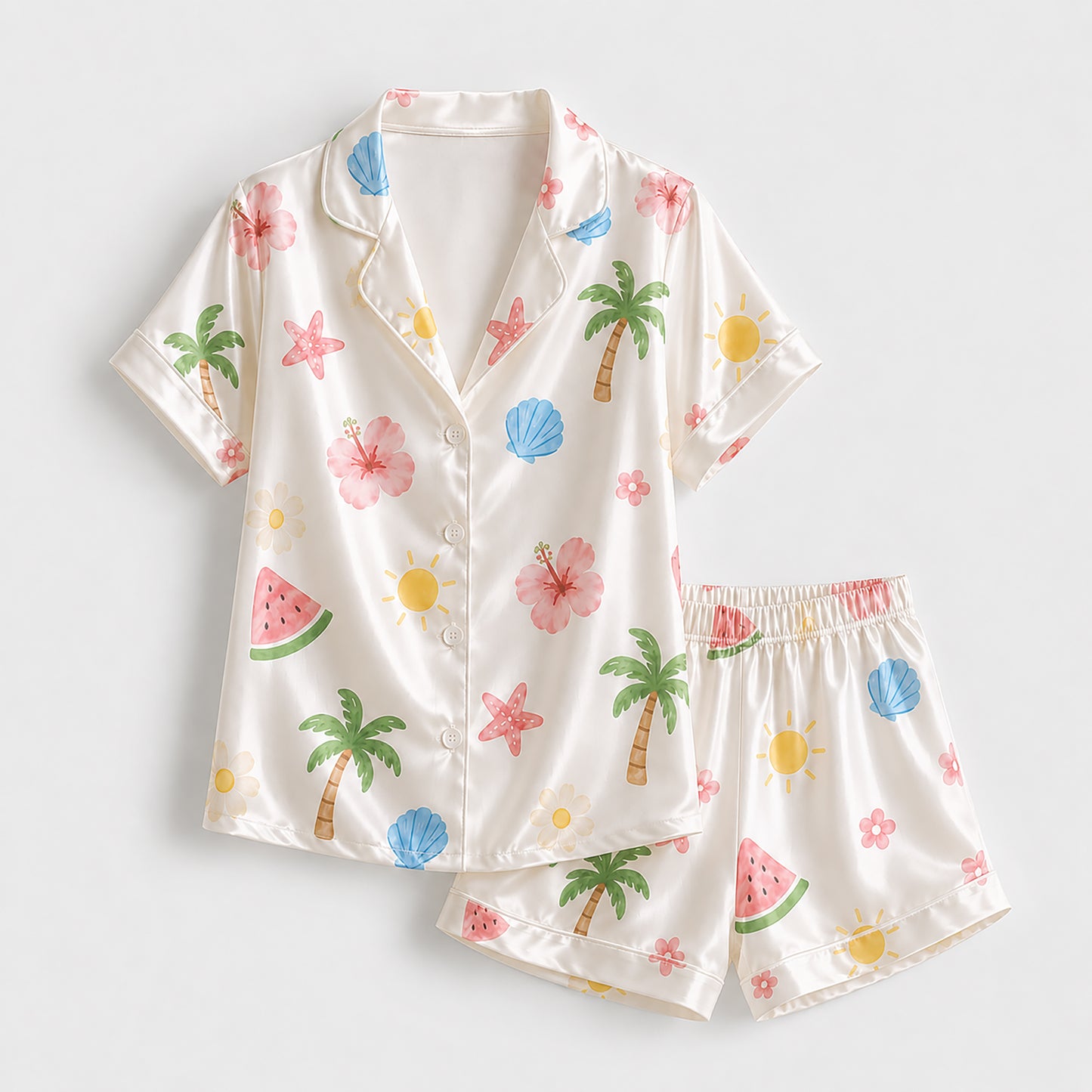 PJ-504-Tropical Pajama Apparel, Summer Pattern Loungewear Sleepwear Collection Top Bottom Clothing
