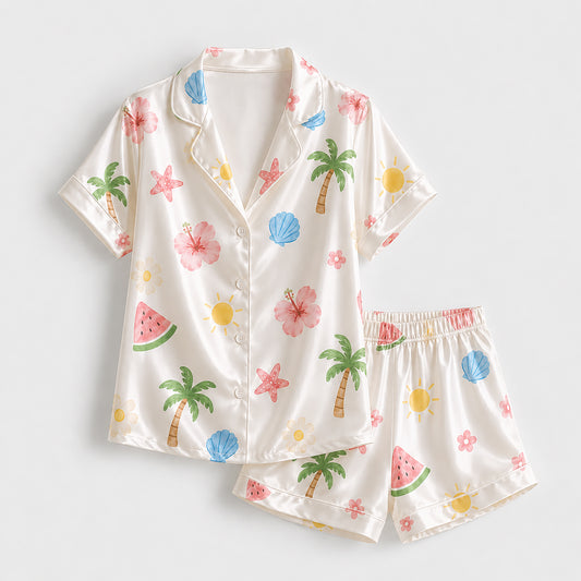 PJ-504-Tropical Pajama Apparel, Summer Pattern Loungewear Sleepwear Collection Top Bottom Clothing