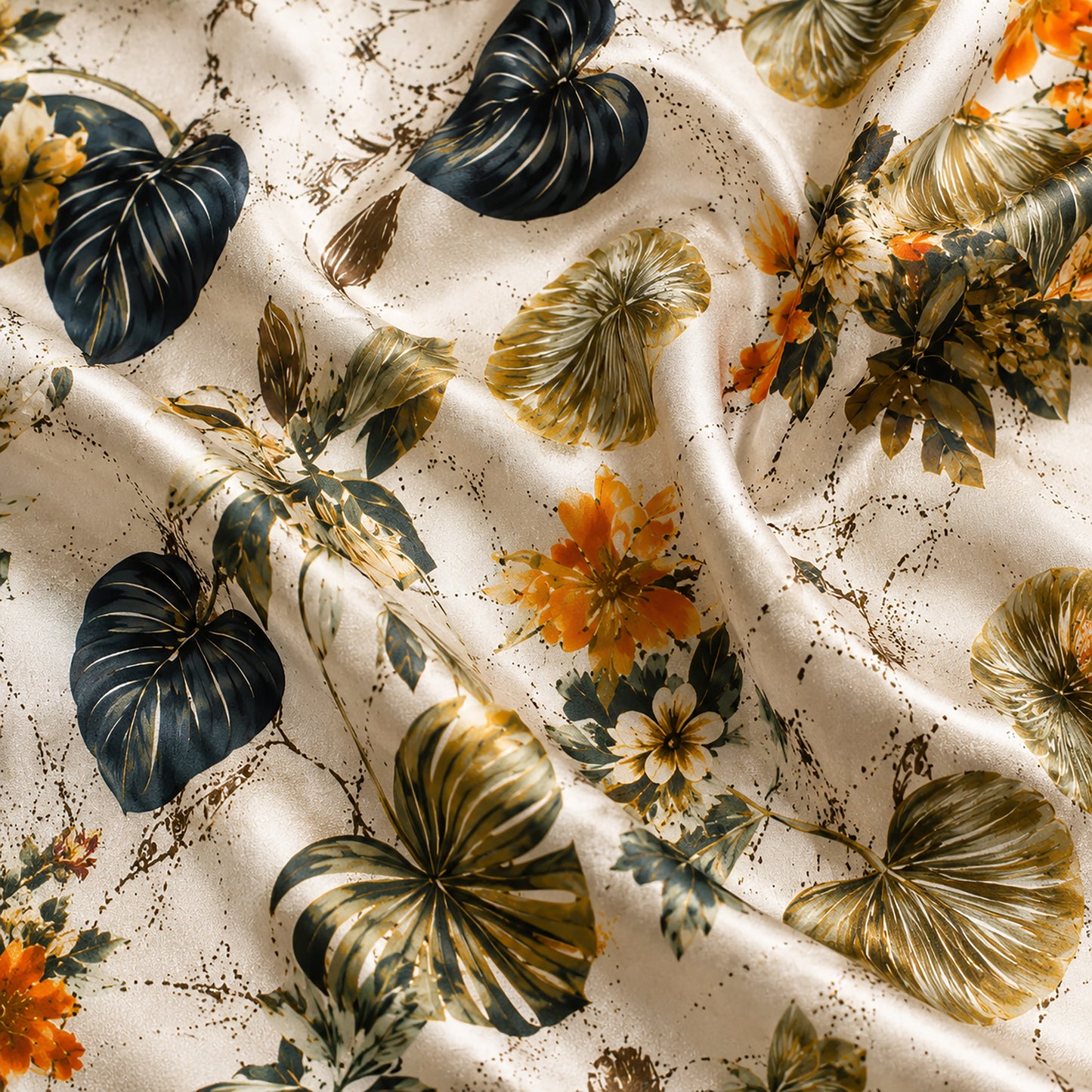 PJ-509-Fabric Aesthetic Pajama Apparel, Whimsical Leafy Graphic Loungewear Sleepwear Collection Top Bottom Raiment
