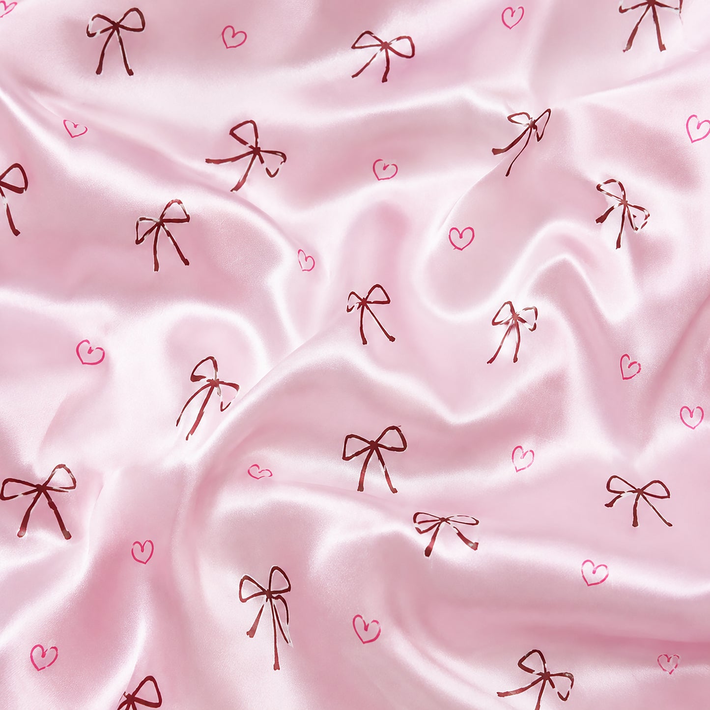 PJ-521-Pink Awareness Ribbon and Bow Print Sleepwear Ensemble Featuring a Matching Pajama Shirt and Comfortable Lounge Bottoms