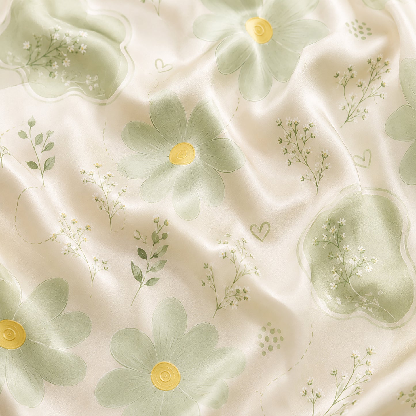 PJ-528-Sage Poly Floral Pajama Apparel, Botanical Pattern Loungewear Sleepwear Collection Top Bottom Matching Clothing