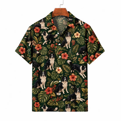 HW-548-Dog Hawaiian Shirt, Tropical Button-Up with Exotic Wildlife Pattern