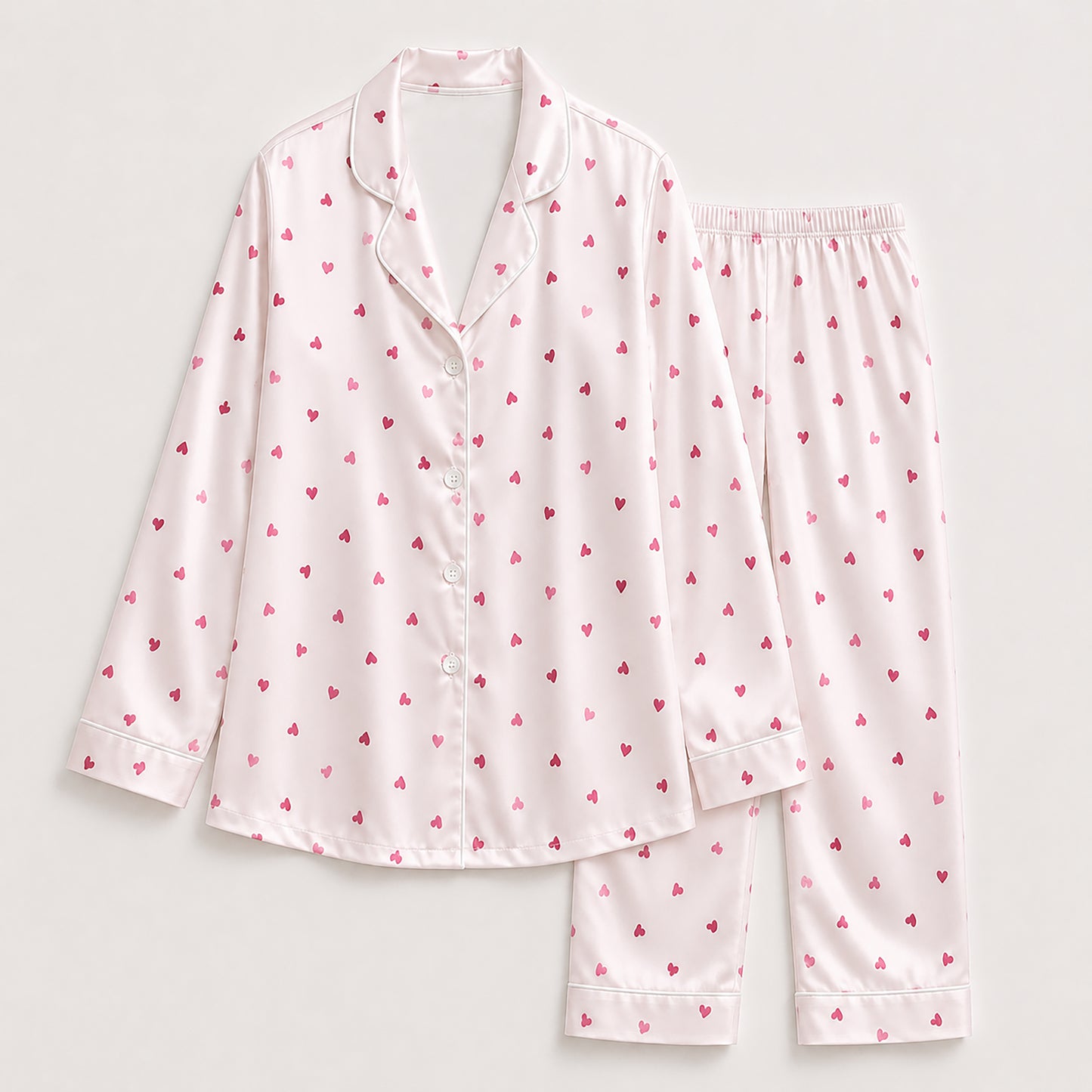 PJ-572-Elegant Flower Pattern Sleepwear Set Designed For Ultimate Comfort With A Relaxed Fit Silhouette Style