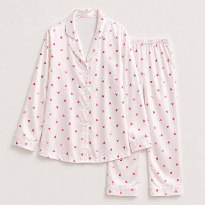 PJ-572-Elegant Flower Pattern Sleepwear Set Designed For Ultimate Comfort With A Relaxed Fit Silhouette Style