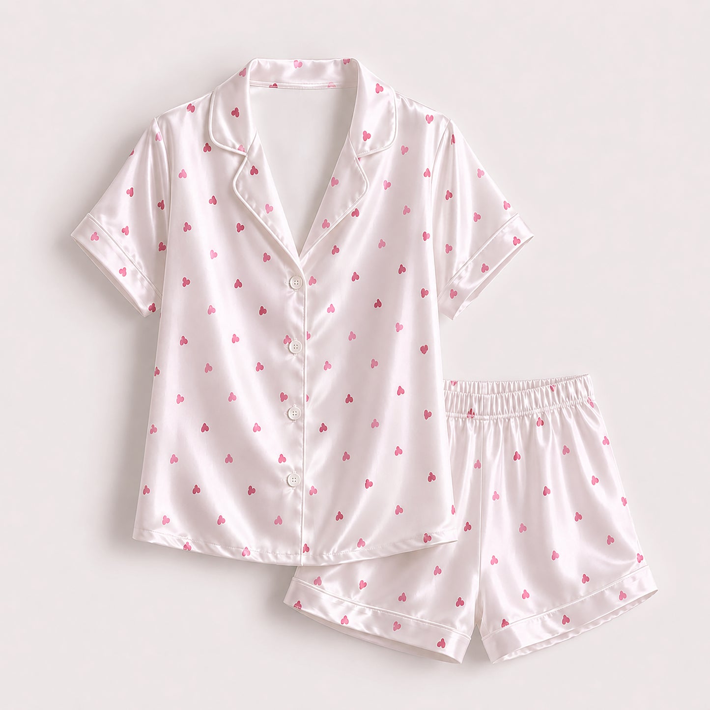 PJ-572-Elegant Flower Pattern Sleepwear Set Designed For Ultimate Comfort With A Relaxed Fit Silhouette Style