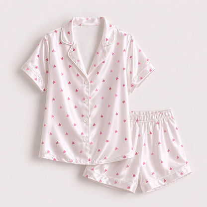PJ-572-Elegant Flower Pattern Sleepwear Set Designed For Ultimate Comfort With A Relaxed Fit Silhouette Style