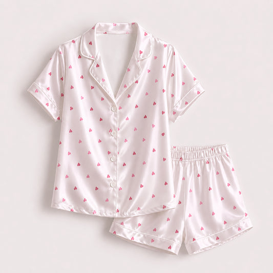 PJ-572-Elegant Flower Pattern Sleepwear Set Designed For Ultimate Comfort With A Relaxed Fit Silhouette Style