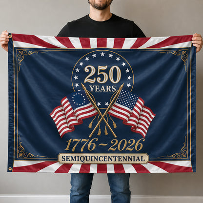 FL-279-250 Years American Semiquincentennial Patriotic Garden House Flag Combo, 1776-2026 United States Celebration Banner FREE SHIPPING