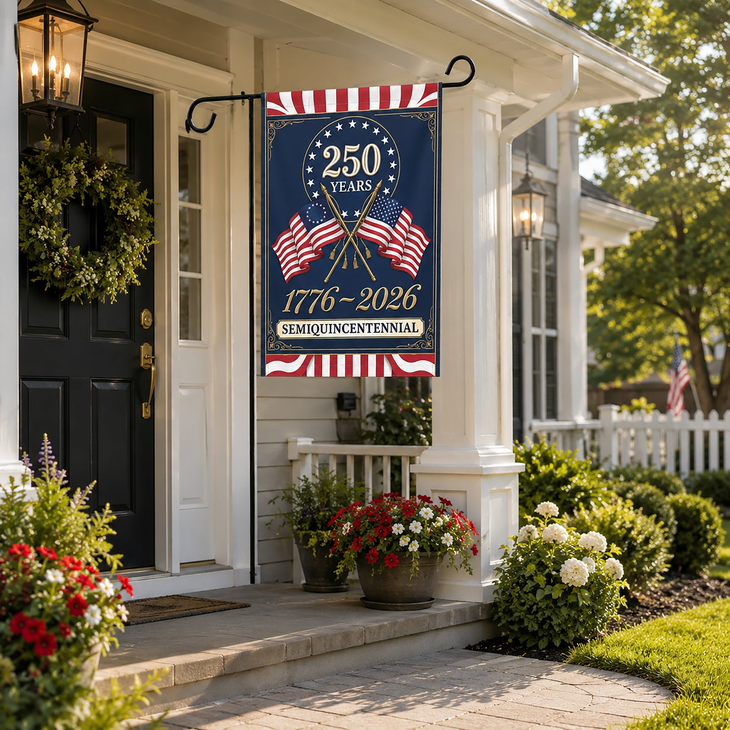 FL-279-250 Years American Semiquincentennial Patriotic Garden House Flag Combo, 1776-2026 United States Celebration Banner FREE SHIPPING