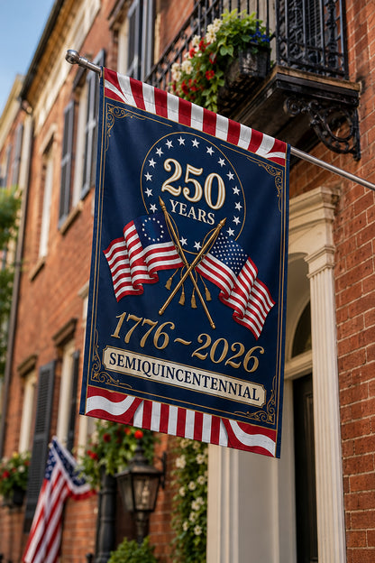 FL-279-250 Years American Semiquincentennial Patriotic Garden House Flag Combo, 1776-2026 United States Celebration Banner FREE SHIPPING