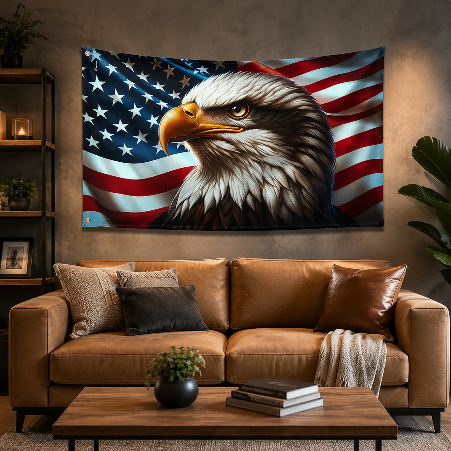 FLG-369-Patriotic American Flag Bald Eagle Banner Outdoor United States Independence Day House Yard Decor FREE SHIPPING