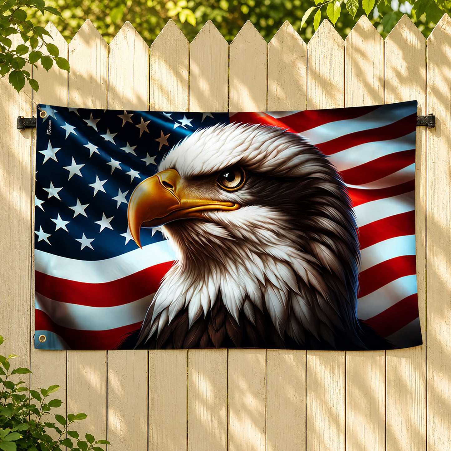 FLG-369-Patriotic American Flag Bald Eagle Banner Outdoor United States Independence Day House Yard Decor FREE SHIPPING
