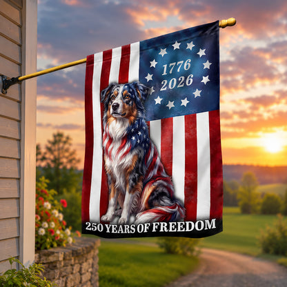 FLG-371-American 250 Years Dog Flag, Betsy Ross Style Independence Day Yard Lawn Banner FREE SHIPPING