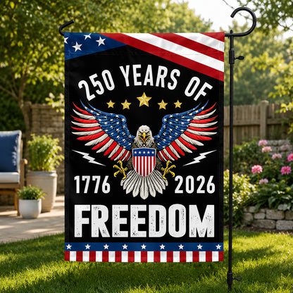 FLG-373-Black Patriotic USA Flag, United States Semiquincentennial 250th Anniversary Eagle Banner Outdoor Decoration FREE SHIPPING