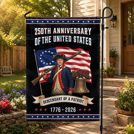 FLG-375-American 250 Years Revolutionary Flag, Betsy Ross Style Liberty Bell Yard Garden Flag