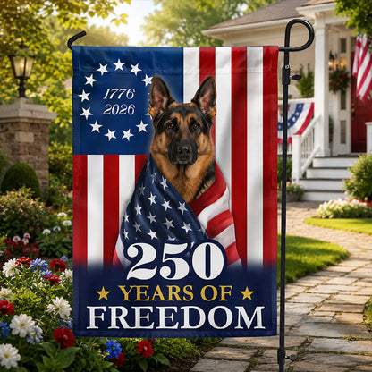 FLG-377-United States 250th Anniversary Flag, Large Commemorative German Shepherd Star Spangled Banner Outdoor Decoration FREE SHIPPING