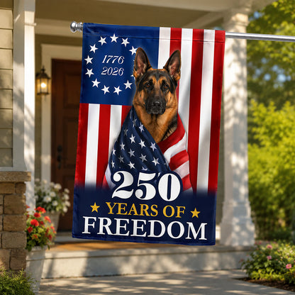 FLG-377-United States 250th Anniversary Flag, Large Commemorative German Shepherd Star Spangled Banner Outdoor Decoration FREE SHIPPING