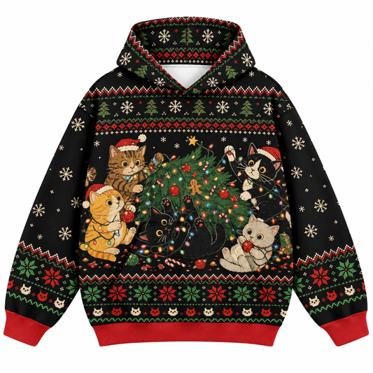 M2084-Christmas Cat Collection, Cozy Holiday Feline Lovers Winter Festive Apparel