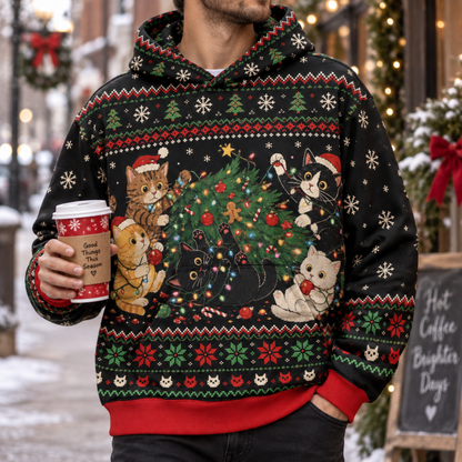M2084-Christmas Cat Collection, Cozy Holiday Feline Lovers Winter Festive Apparel
