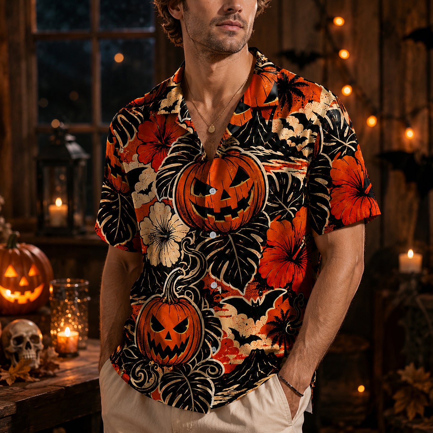 HW-636-Opulent Lounge Pajamas Showcasing Enchanted Supernatural Prints And Flawless Fabric Finish