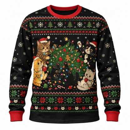 M2084-Christmas Cat Collection, Cozy Holiday Feline Lovers Winter Festive Apparel