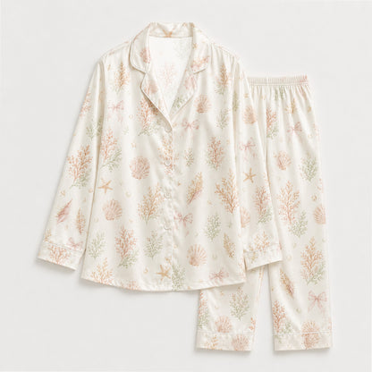 PJ-M039-Alabaster Silk Coastal Pajama Apparel, Navy Nautical Graphic Short Sleeve Loungewear Sleepwear Collection Raiment