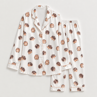 PJ-M272-Hedgehog Print Sleepwear Set with Comfortable Fabric for Cozy Nights and Casual Lounging