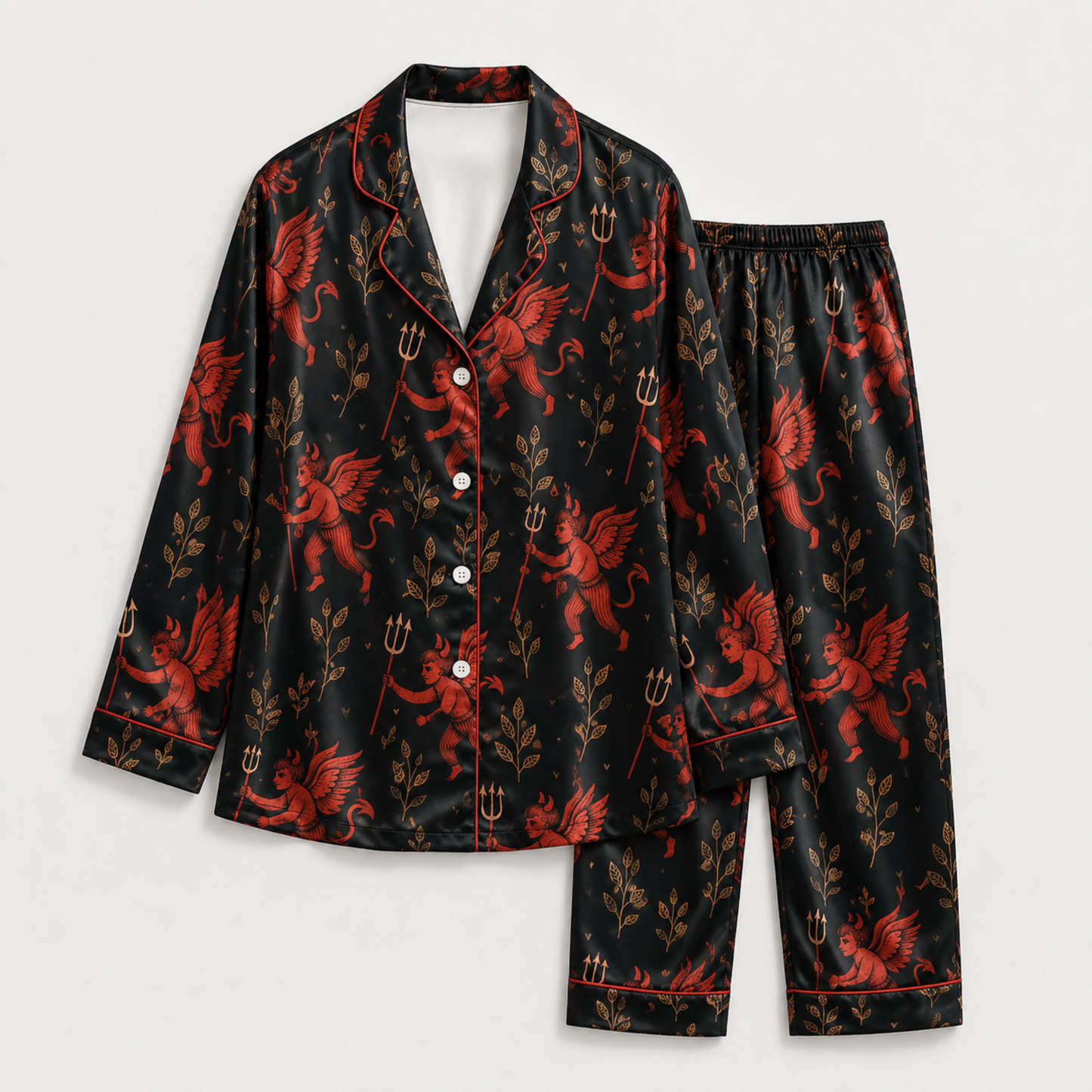 PJ-M319-Versatile Halloween Theme Sleepwear Set With Playful Seasonal Motifs Crafted From Durable And Breathable Material For All-Day Wear