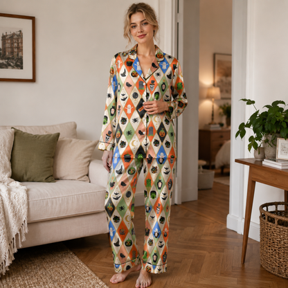 PJ-M322-Fun And Festive Halloween Motif Pajama Set Featuring Artistic Seasonal Prints Crafted From Ultra-Soft Fabric For Maximum Comfort