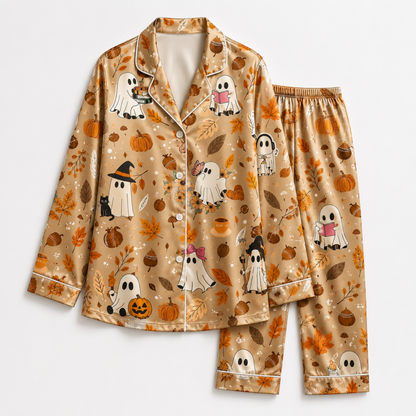 PJ-M369-Curated Seasonal Halloween Graphic Pajama Set Designed To Infuse Your Wardrobe With Artistic Flair