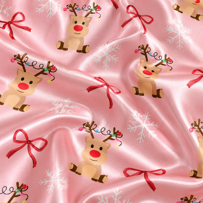 PJ-1697-"Gingham Pumpkin Satin Pajama Set with Colorful Plaid Pumpkins Daisies Bows and Cheerful Fall Harvest Pattern for Cozy Sleepwear "