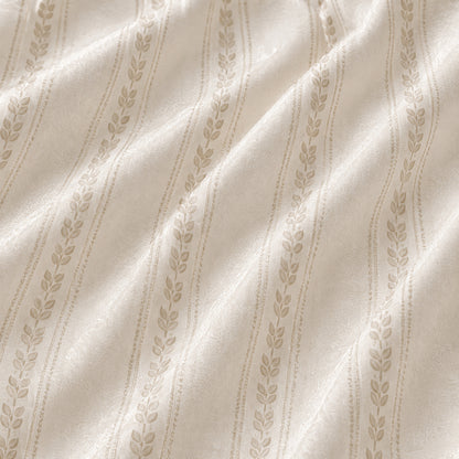 PJ-329-Champagne Satin Striped Pajama Set, Vertical Garland Sleeve Loungewear Sleepwear Collection Nightwear Boutique