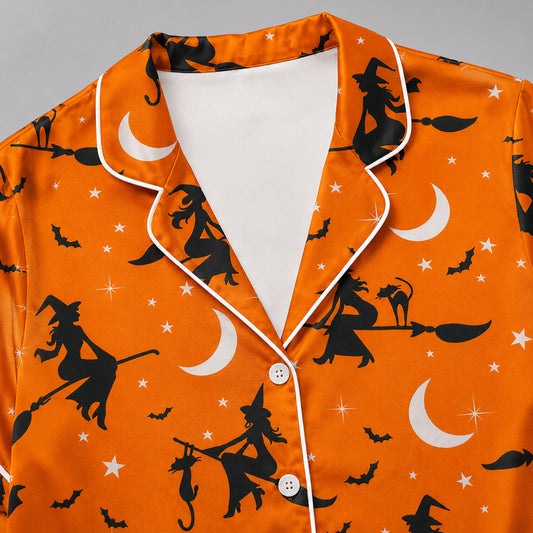 PJ-630-High End Boutique Sleepwear Boasting Exquisite Witchy Art And Seamless Pattern Integration