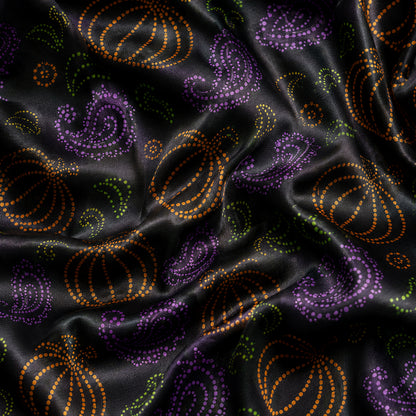 PJ-659-Spooky Joyride Satin Pajamas, Fun Halloween Sleepwear Set, Relaxed October Loungewear, Cozy Gift