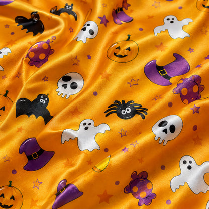 PJ-737-Halloween Memories Satin Pajama Set with Classic Autumn Festival Design