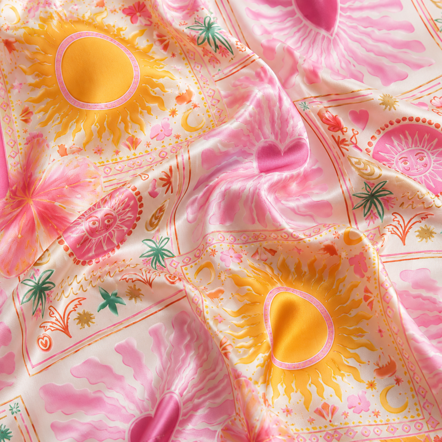 PJ-M109-Magenta Poly Hippie Pajama Apparel, Sweet Tropical Printed Short Sleeve Loungewear Sleepwear Collection Attire