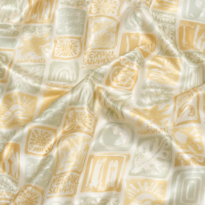 PJ-M126-Sage Poly Boho Pajama Apparel, Sweet Tropical Printed Short Sleeve Loungewear Sleepwear Collection Attire