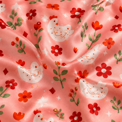 PJ-M201-Peach Fabric Aesthetic Pajama Apparel, Whimsical Animal Graphic Loungewear Sleepwear Collection Top Bottom Raiment