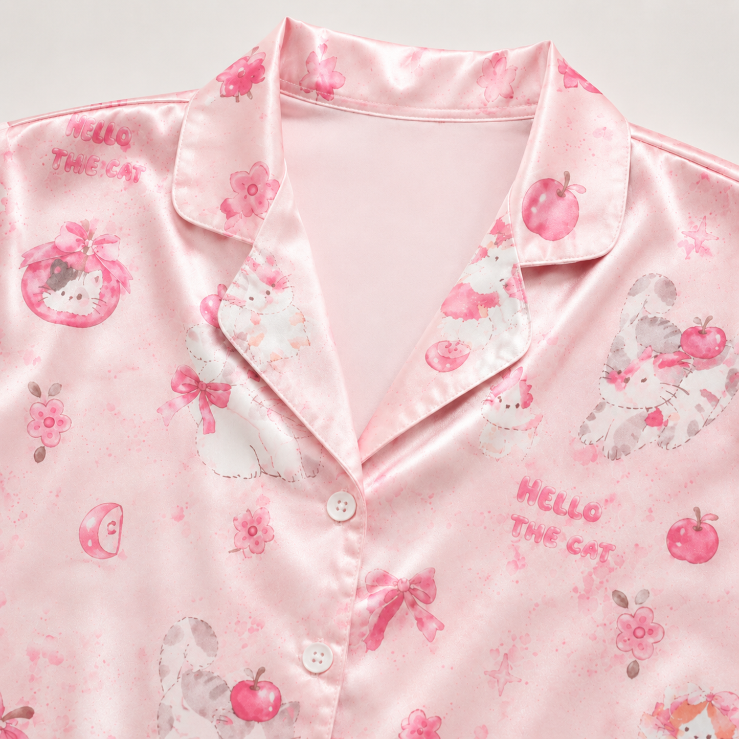 PJ-M210-Soft Salmon Poly Pajama Apparel, Refined Floral Graphic Sleepwear and Comfortable Loungewear Set