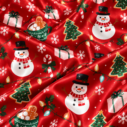 PJ-M2217-Christmas Pajama Set, Snowman Christmas Tree Pajamas, Gingerbread Gift Holiday Sleepwear, Festive Winter Family PJs