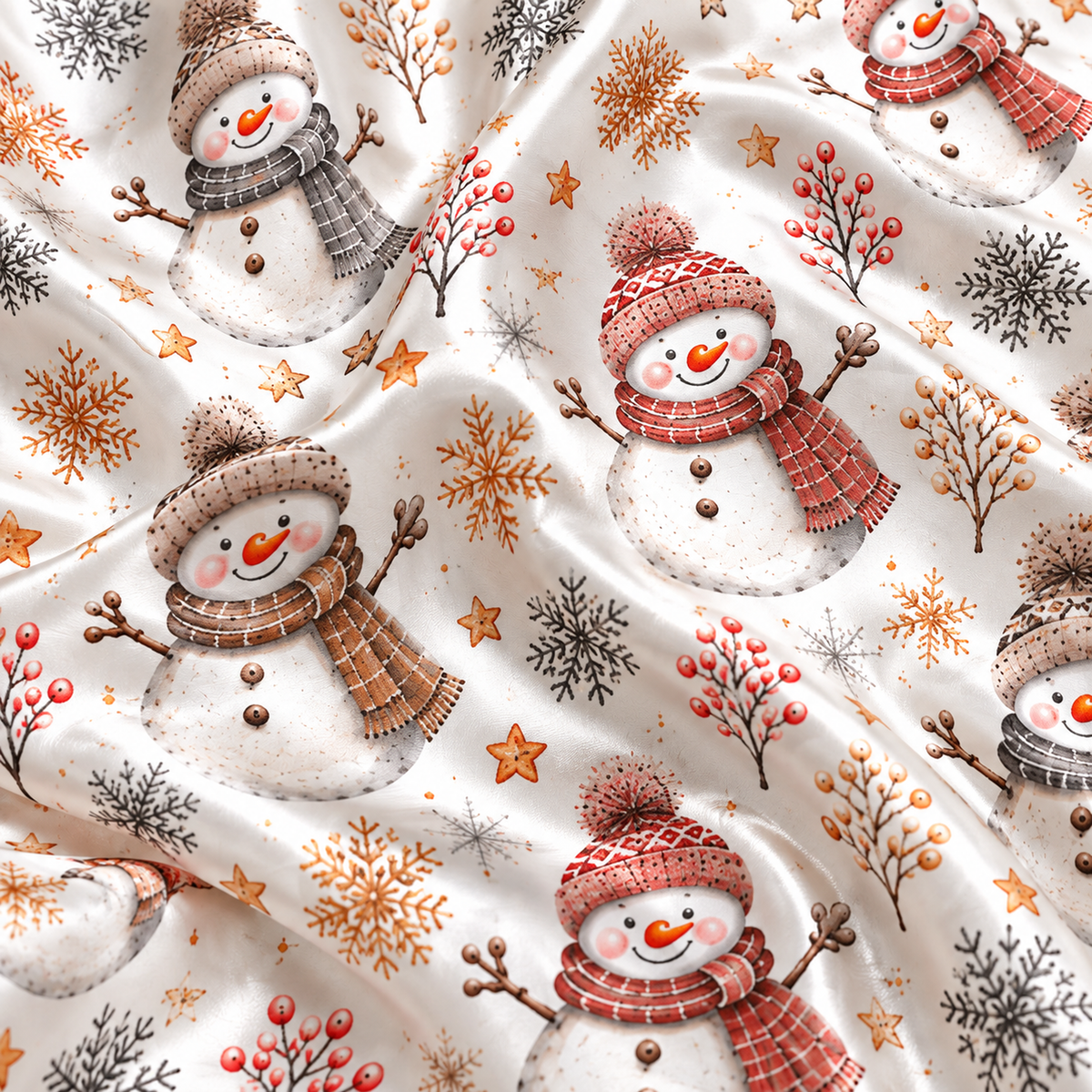 PJ-M2221-Christmas Pajama Set, Watercolor Snowman Pajamas, Snowflake Winter Holiday Sleepwear, Cozy Festive Snowman Christmas PJs