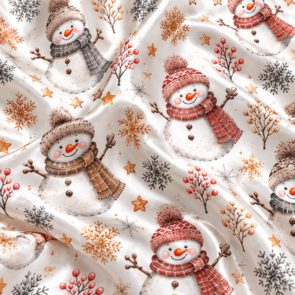 PJ-M2221-Christmas Pajama Set, Watercolor Snowman Pajamas, Snowflake Winter Holiday Sleepwear, Cozy Festive Snowman Christmas PJs