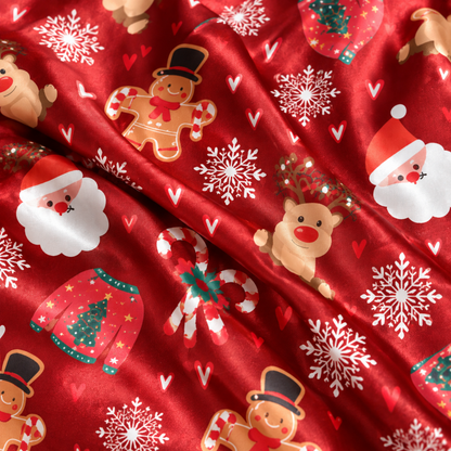 PJ-M2224-Christmas Pajama Set, Santa Reindeer Gingerbread Pajamas, Candy Cane Snowflake Holiday Sleepwear, Festive Christmas PJs