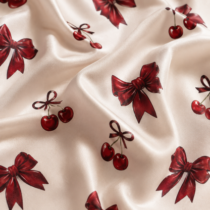 PJ-M241-Alabaster Graphic Pajama Apparel, Elegant Ribbon Motif Loungewear Sleepwear Collection Top Bottom Garments