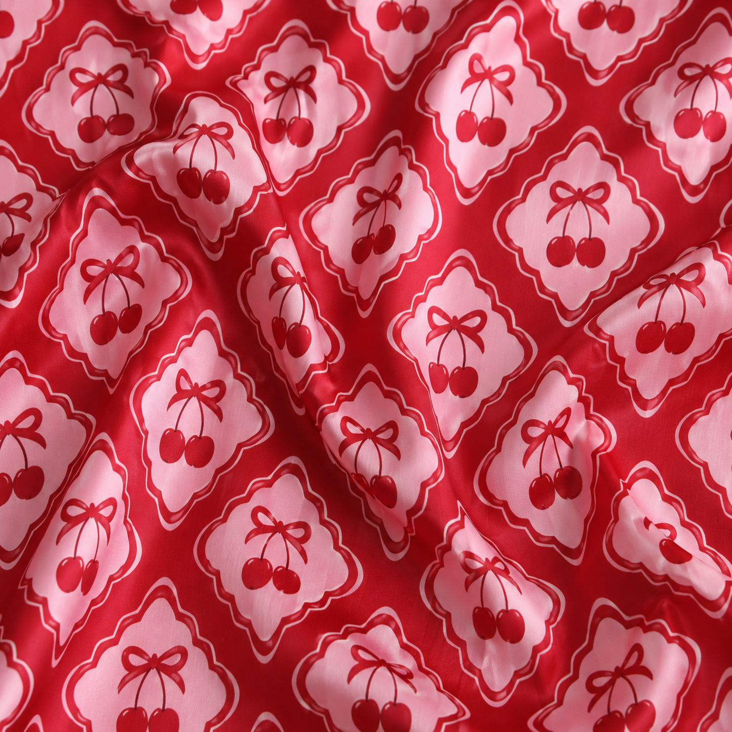 PJ-M247-Cherry Pajama Apparel, Diamond Pattern Loungewear Sleepwear Collection Top Bottom Matching Clothing
