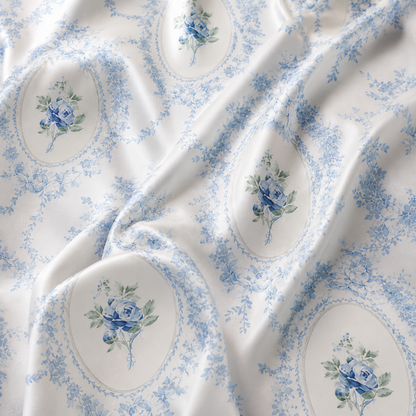 PJ-M253-Vintage Floral Pattern Pajama Set with Lightweight Comfortable Lounge Style