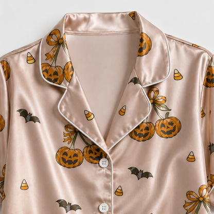 PJ-M261-Halloween Motif Pajama Set Featuring Soft Lightweight Fabric for Relaxing at Home
