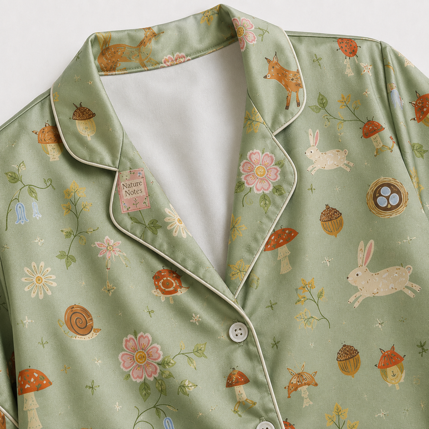 PJ-M263-Woodland Forest Animal Pajama Set Pattern Loungewear Sleepwear Collection Top Bottom Matching Clothing
