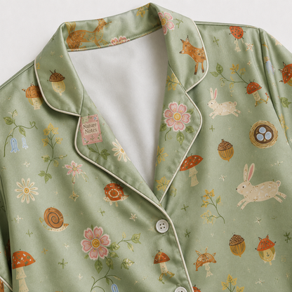 PJ-M263-Woodland Forest Animal Pajama Set Pattern Loungewear Sleepwear Collection Top Bottom Matching Clothing